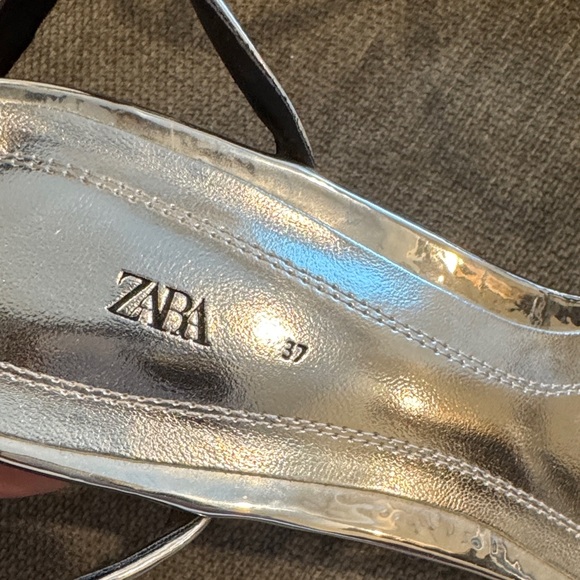 Zara Silver Strappy Wedge Sandals - Picture 11 of 14